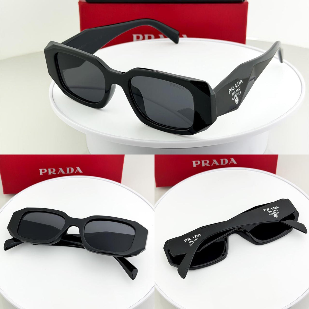 PRADA 1009 BLACK BLACK UV-400 SUNGLASSES
