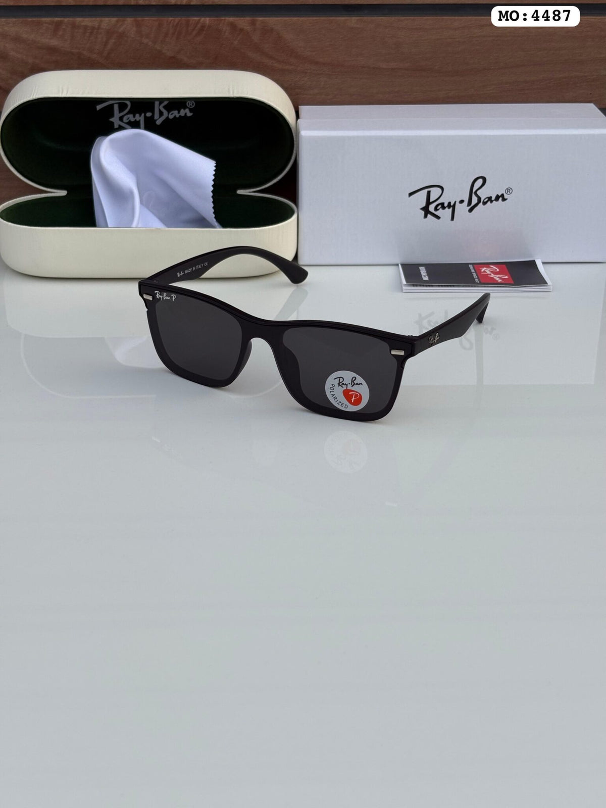RAY BAN 4487 BLACK BLACK POLARISED LENS UV-400 SUNGLASSES