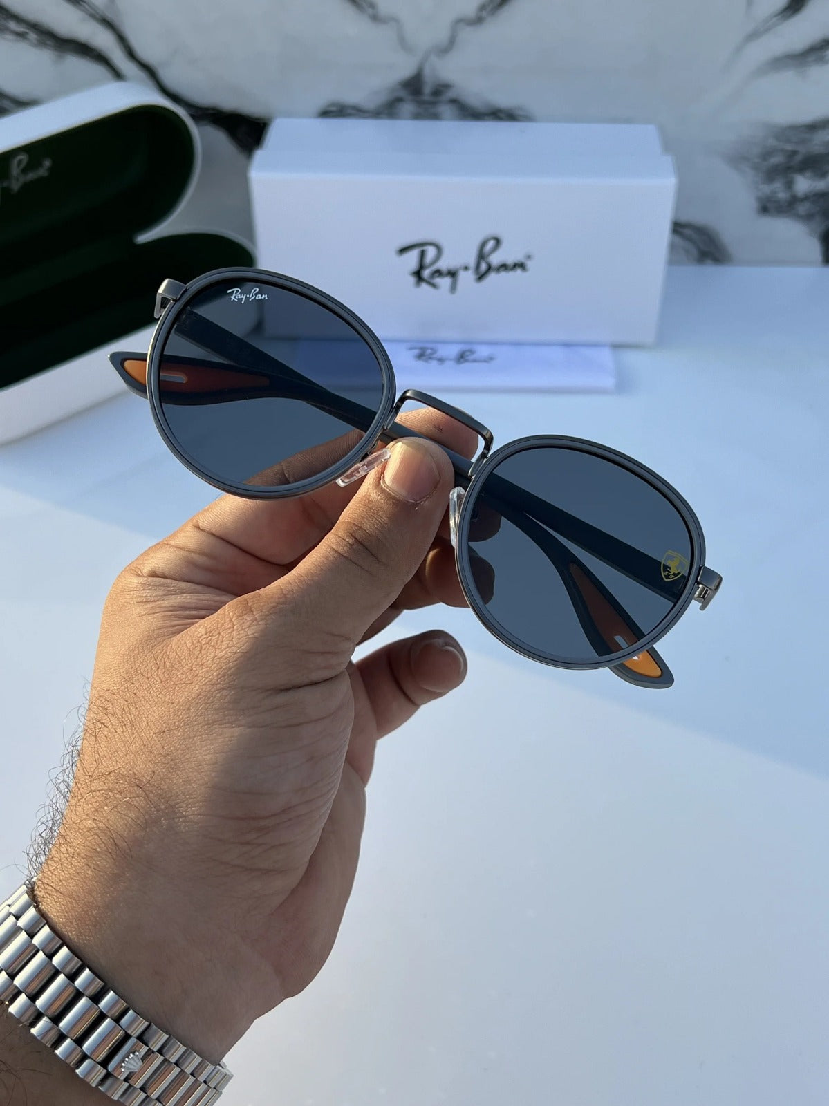 RAY BAN 02 GREY BLACK  UV-400 SUNGLASSES