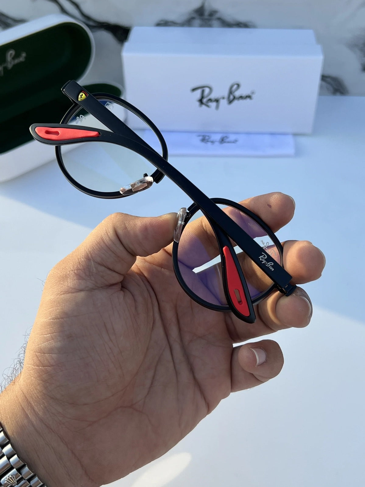 RAY BAN 02 BLACK BLUE CUT UV-400 SUNGLASSES