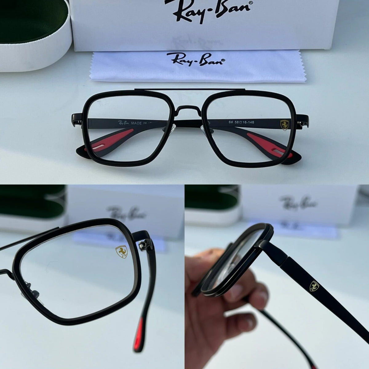 RAY BAN 06 BLACK BLUE CUT UV-400 SUNGLASSES