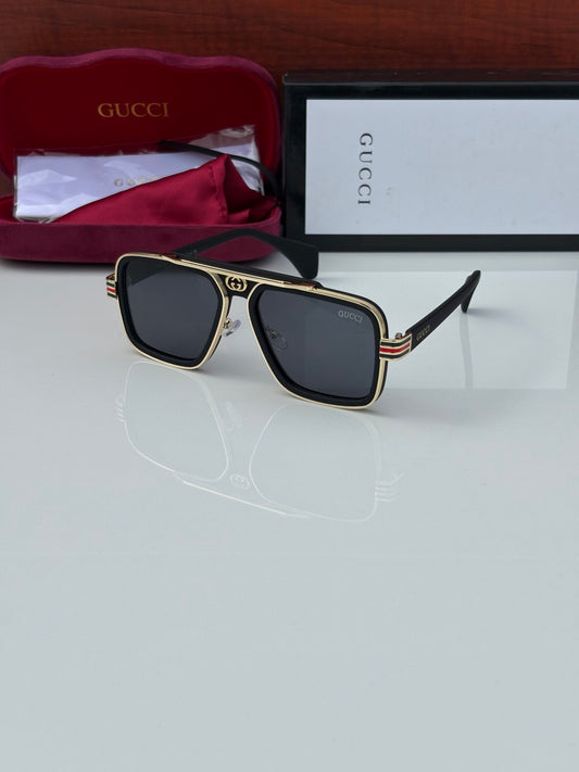 GUCCI 1295 GOLDEN BLACK UV-400 SUNGLASSES