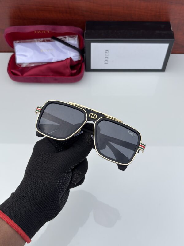 GUCCI 1295 GOLDEN BLACK UV-400 SUNGLASSES