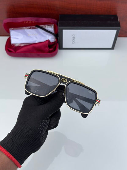 GUCCI 1295 GOLDEN BLACK UV-400 SUNGLASSES