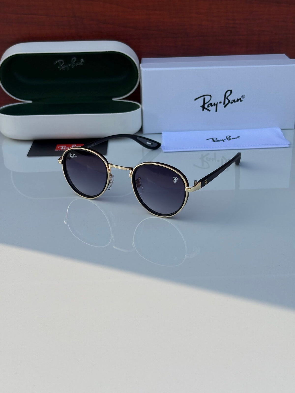 RAY BAN 02 GOLDEN BLACK UV-400 SUNGLASSES
