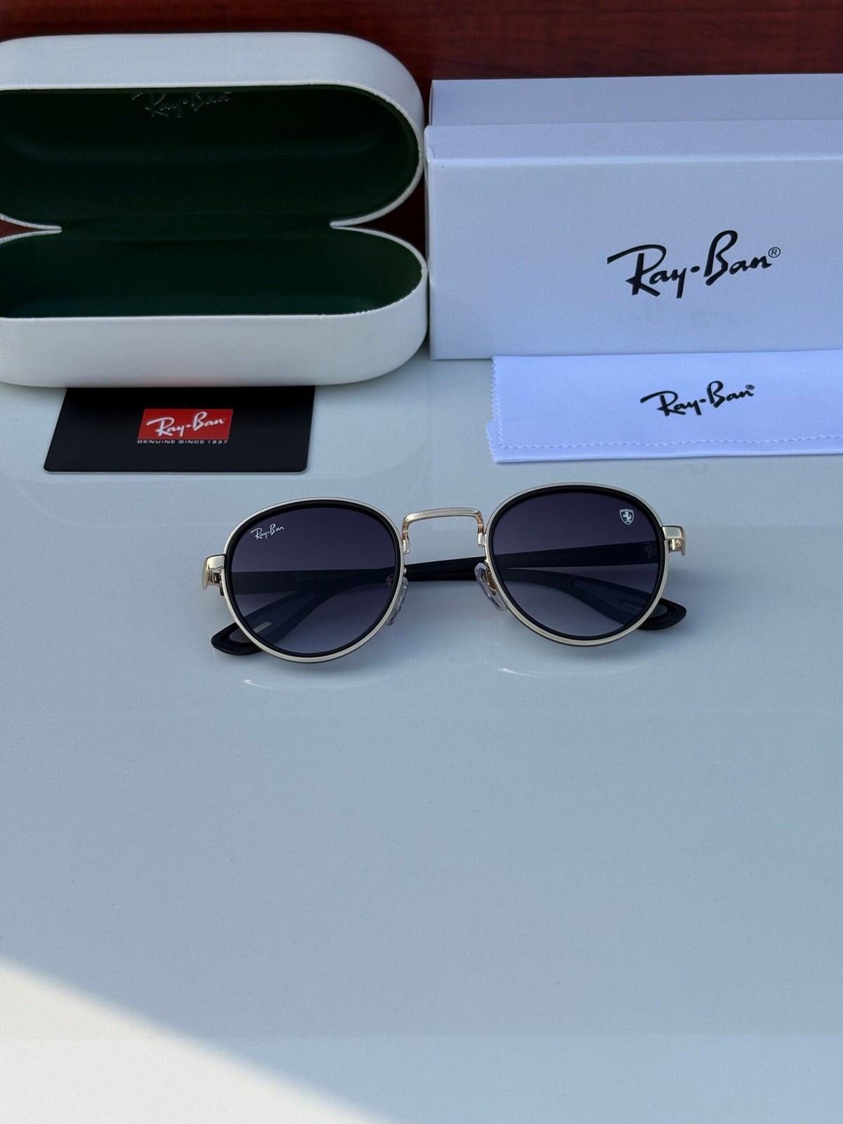 RAY BAN 02 GOLDEN BLACK UV-400 SUNGLASSES