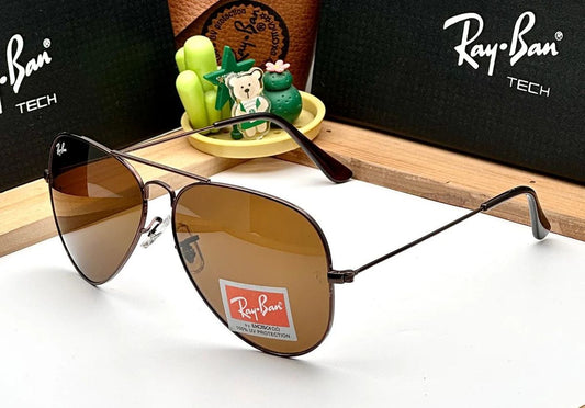 RB Aviator Classic Brown Brown UV-400 Sunglasses
