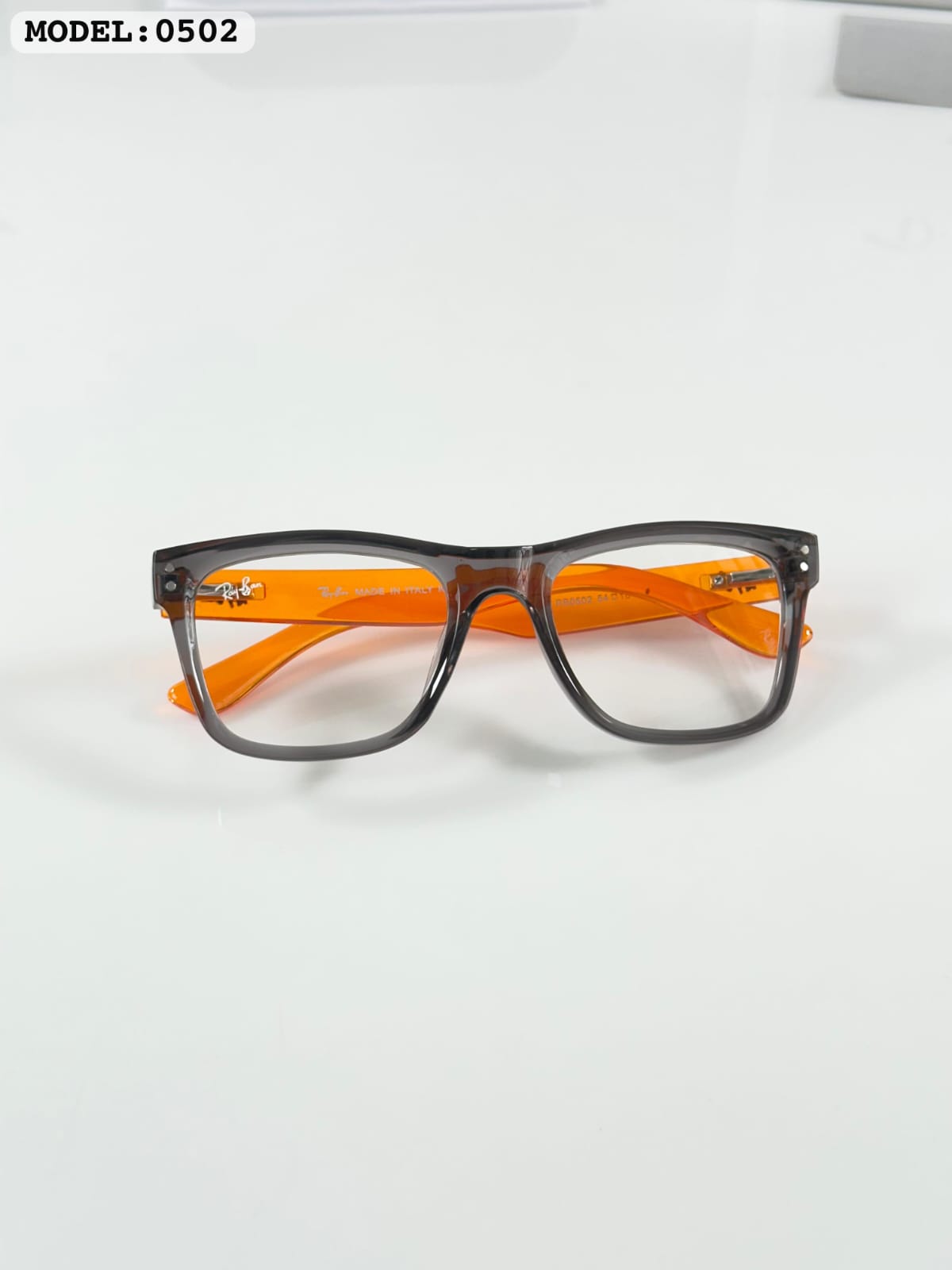 RAY BAN 0502 Gray Orange Plano UV-400 SUNGLASSES