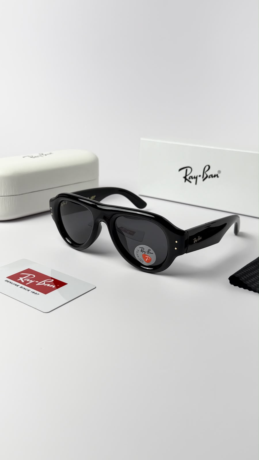 RAYBAN BLACK PUFFER 4925 BLACK BLACK SUNGLASS
