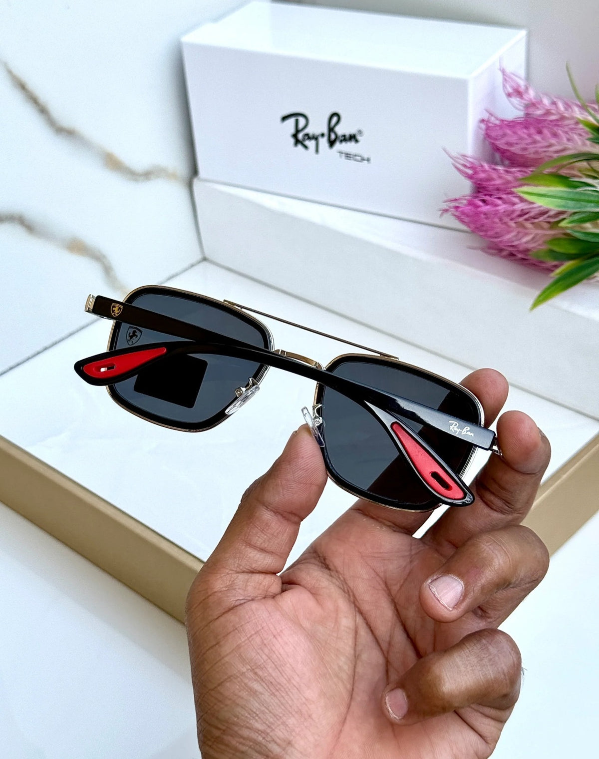 RAY BAN 06 SILVER BLACK UV-400 SUNGLASSES