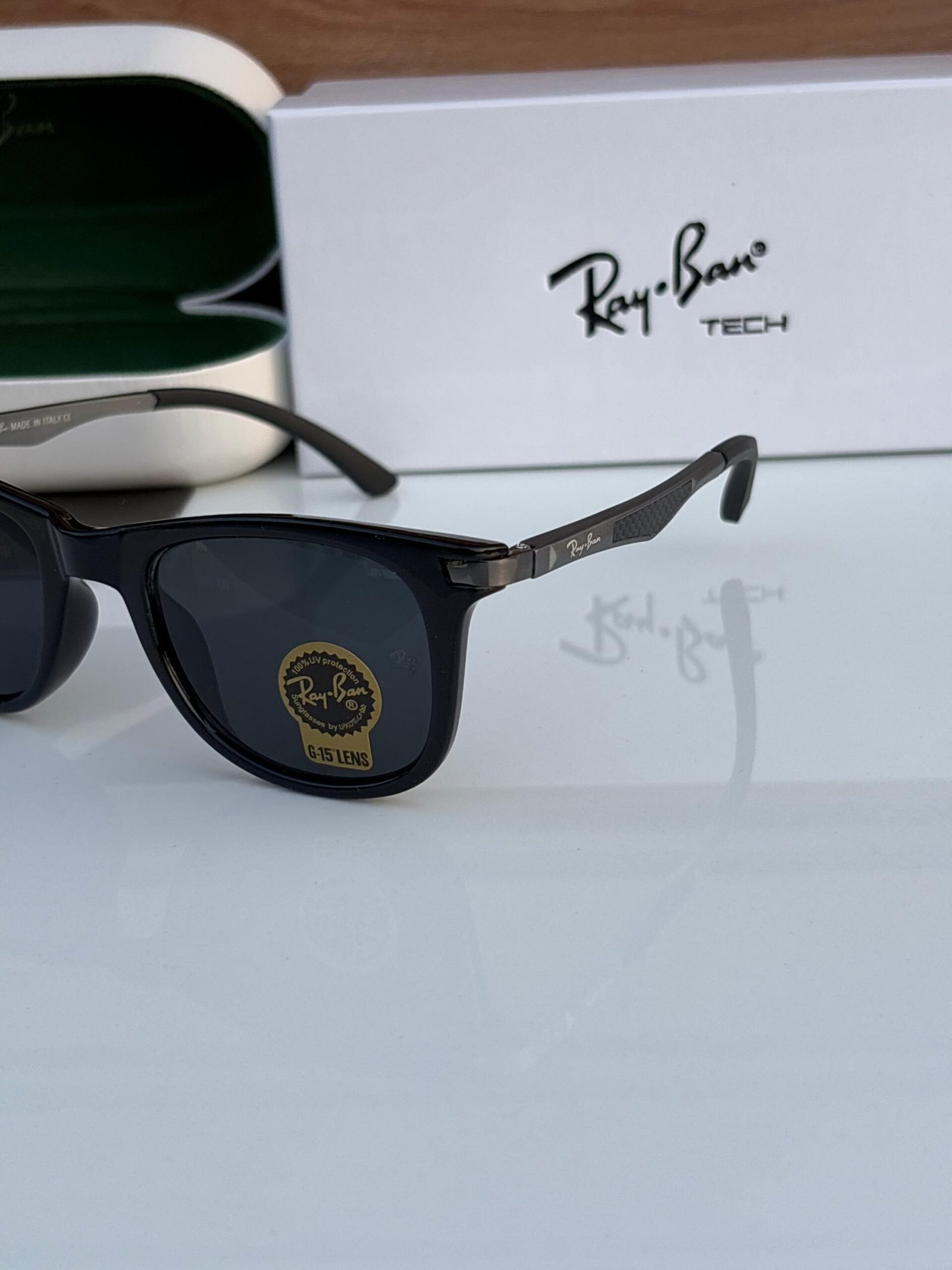 RAY BAN 4287 ALUMINIUM BLACK UV-400 SUNGLASSES - Image 4