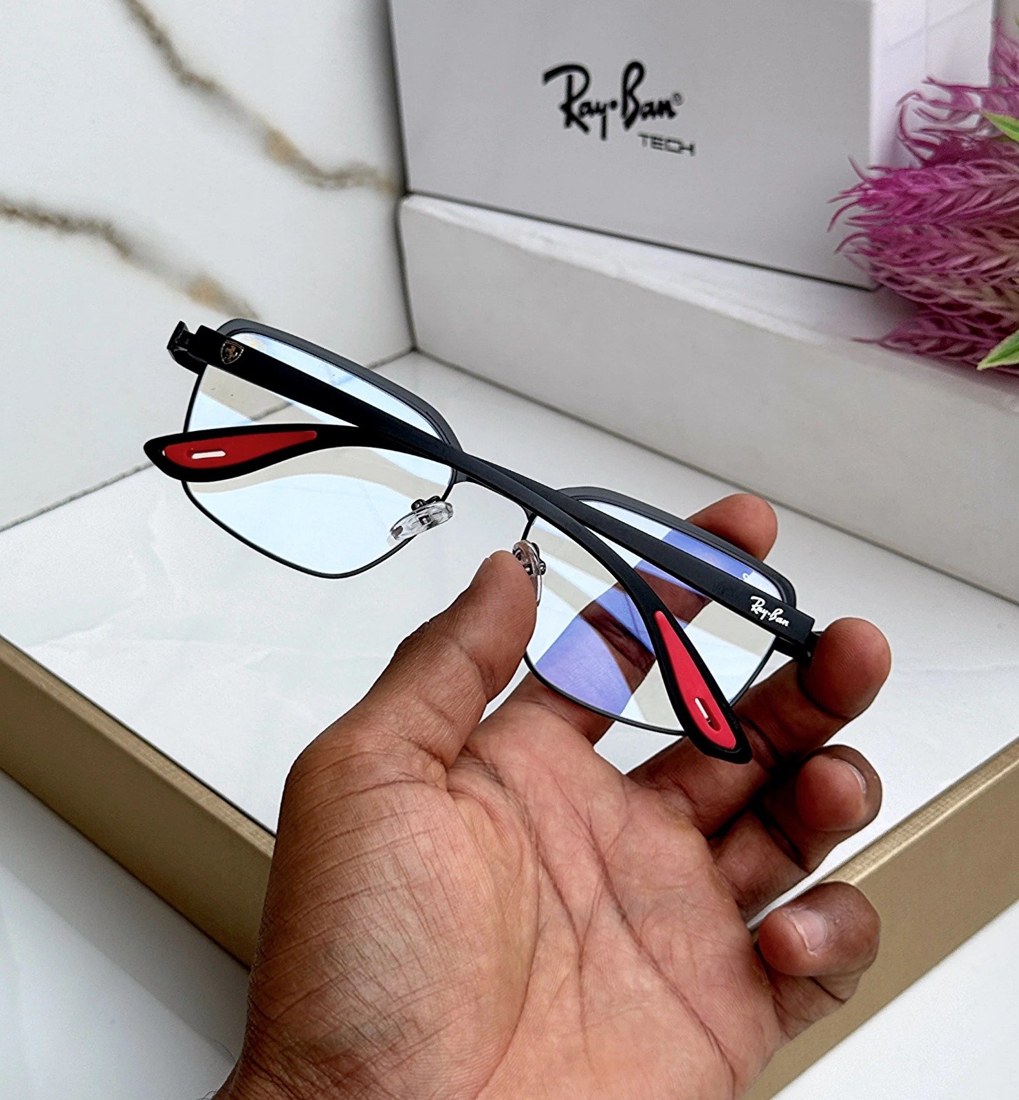 RAY BAN 07 BLACK BLUE CUT UV-400 SUNGLASSES - Image 3