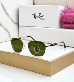 RAY BAN 1208 GOLDEN GREEN UV-400 SUNGLASSES