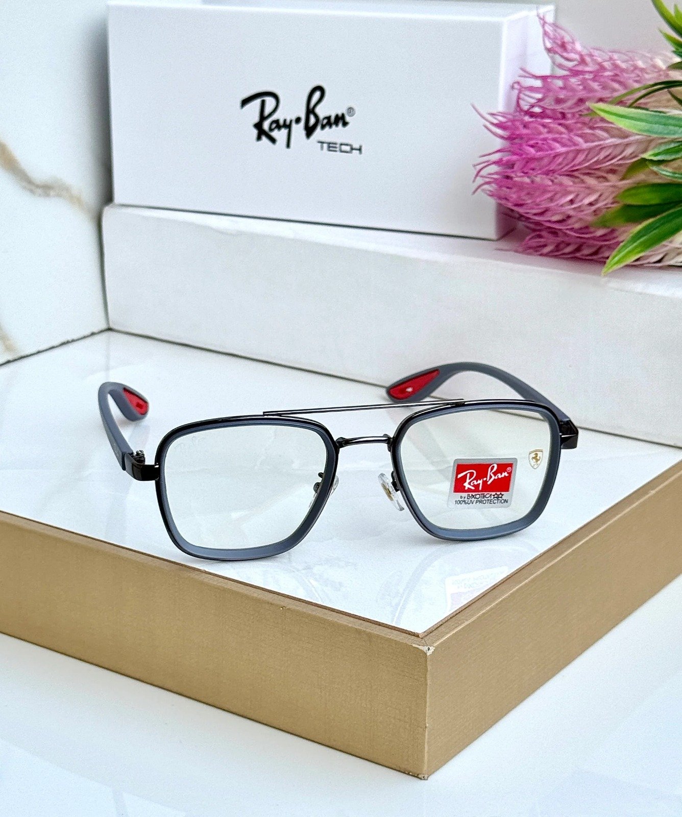 RAY BAN 06 GREY BLUE CUT UV-400 SUNGLASSES - Image 4