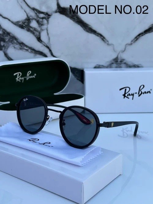 RAY BAN 02 BLACK BLACK UV-400 SUNGLASSES - Image 4