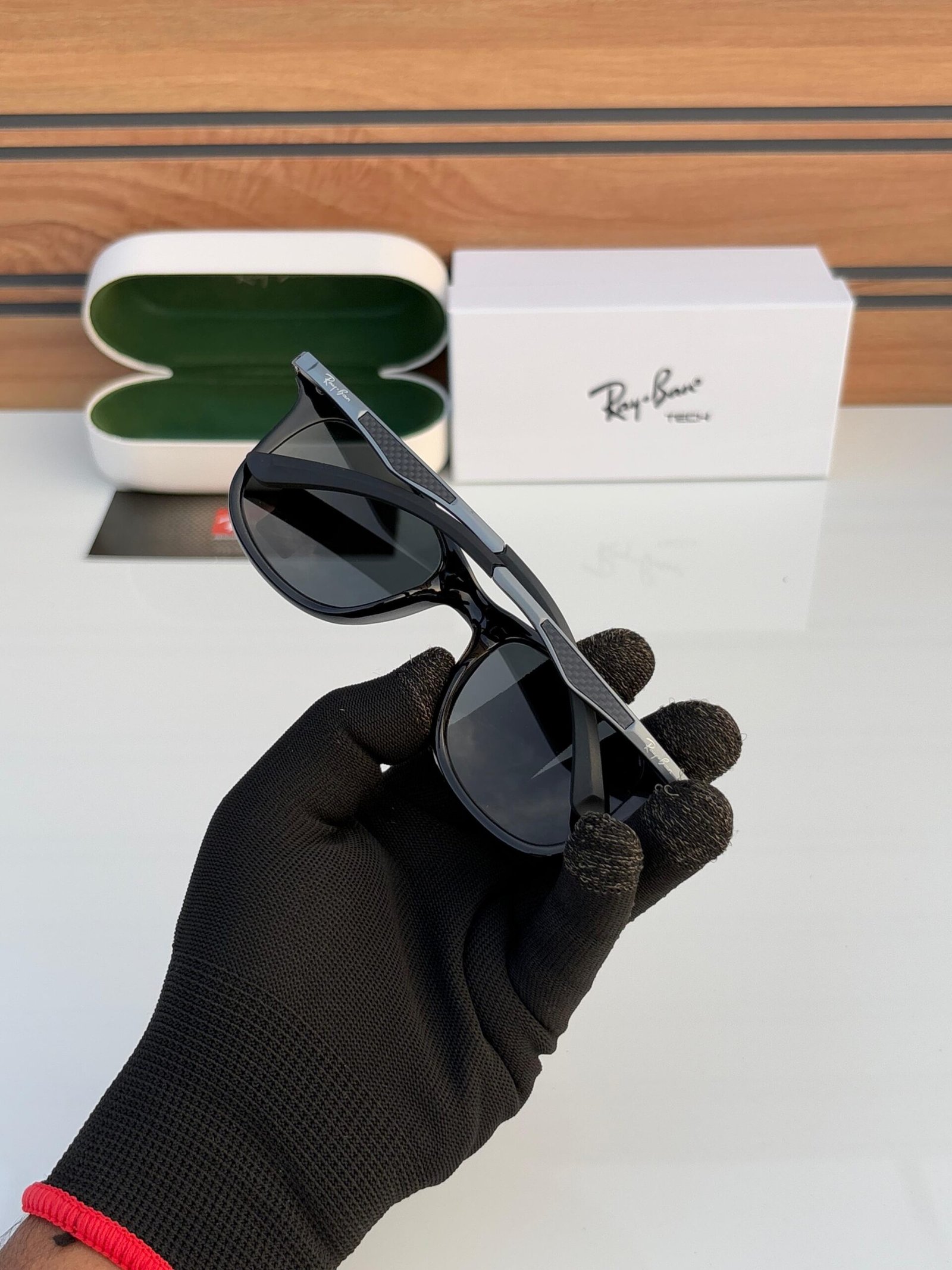 RAY BAN 4287 ALUMINIUM BLACK UV-400 SUNGLASSES - Image 5