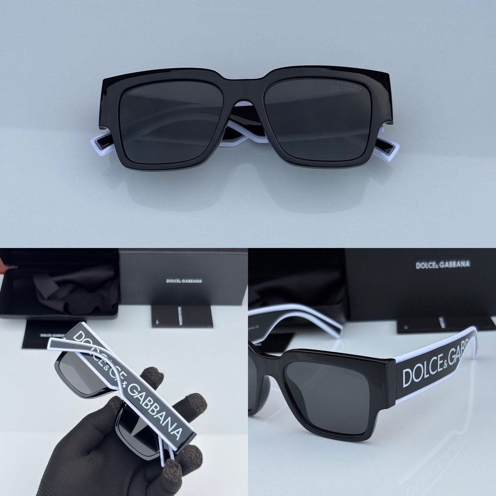 DOLCE & GABBANA BLACK UV-400 SUNGLASSES - Image 3
