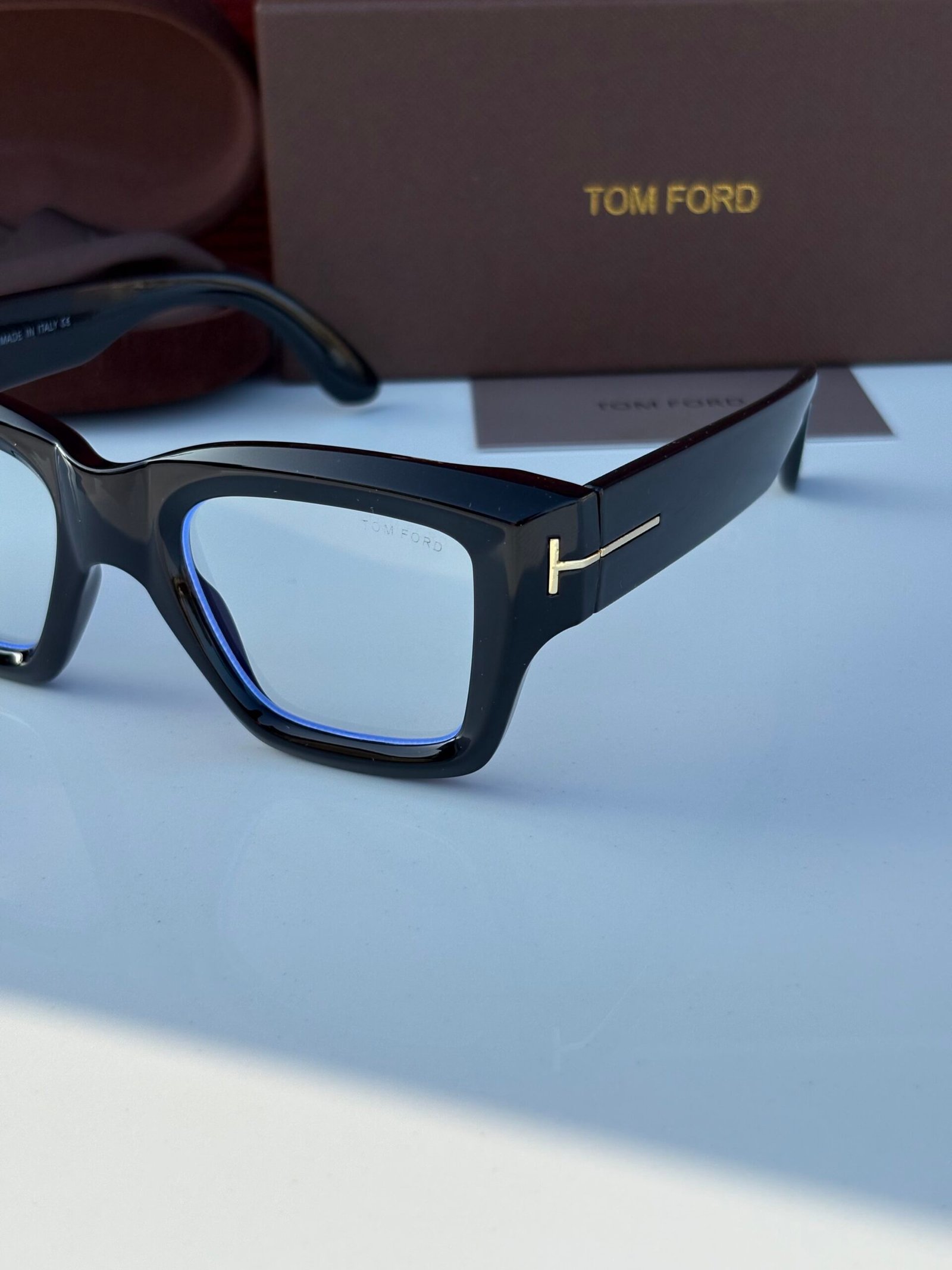 Tom Ford Black Rectangular Full-Rim Acetate Eyeglasses - Image 2