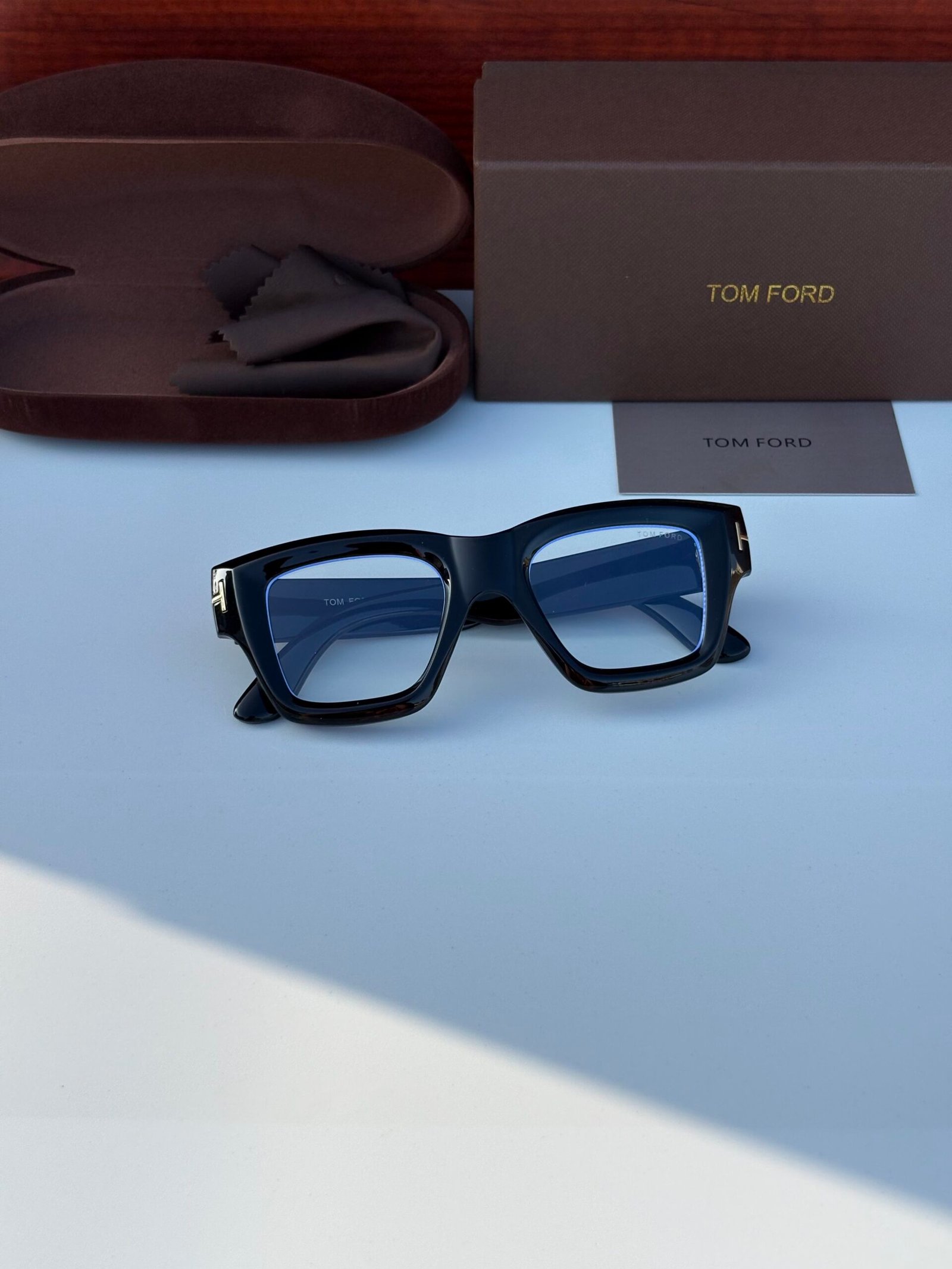 Tom Ford Black Rectangular Full-Rim Acetate Eyeglasses - Image 3