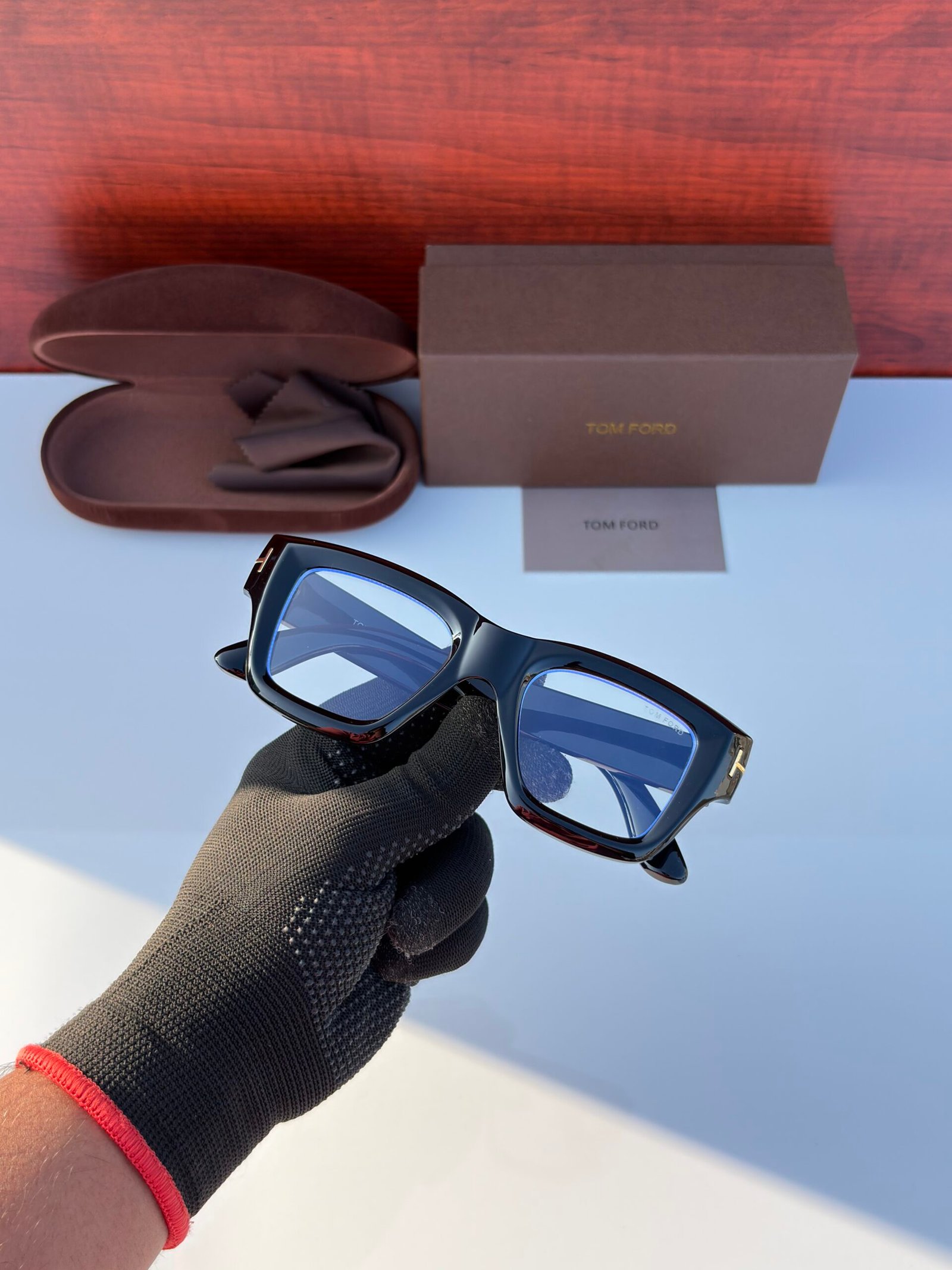 Tom Ford Black Rectangular Full-Rim Acetate Eyeglasses - Image 4