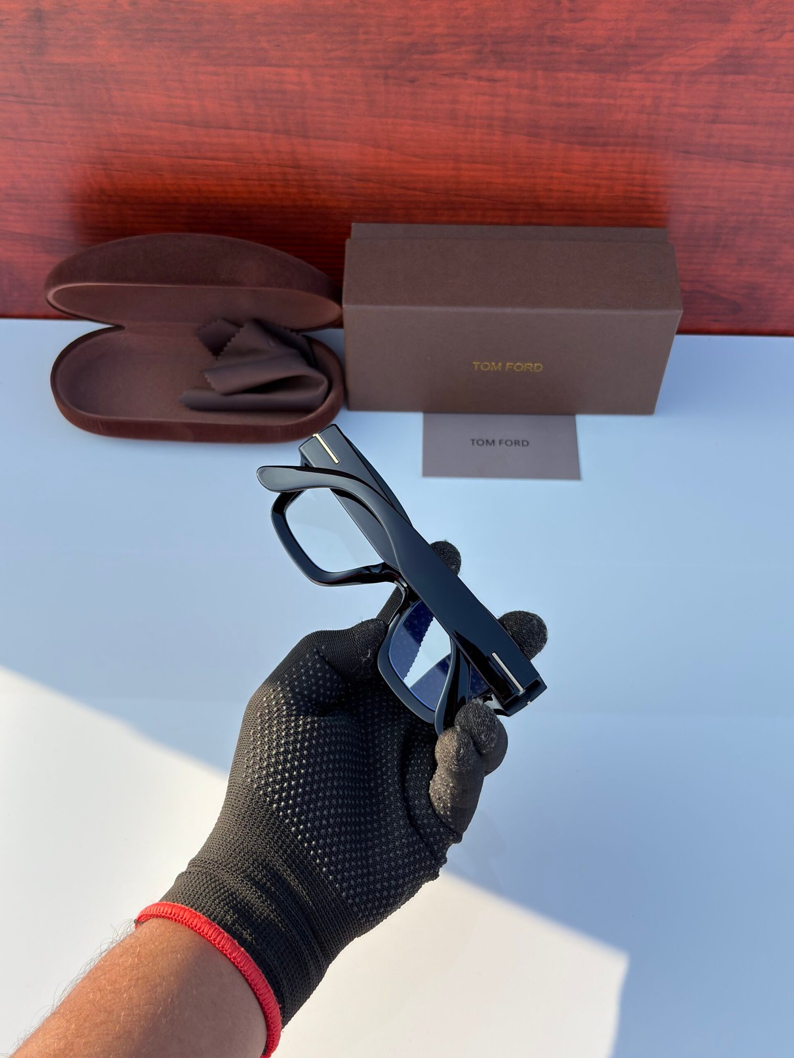 Tom Ford Black Rectangular Full-Rim Acetate Eyeglasses - Image 5