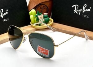 RB Aviator Classic Gold Black UV-400 Sunglasses