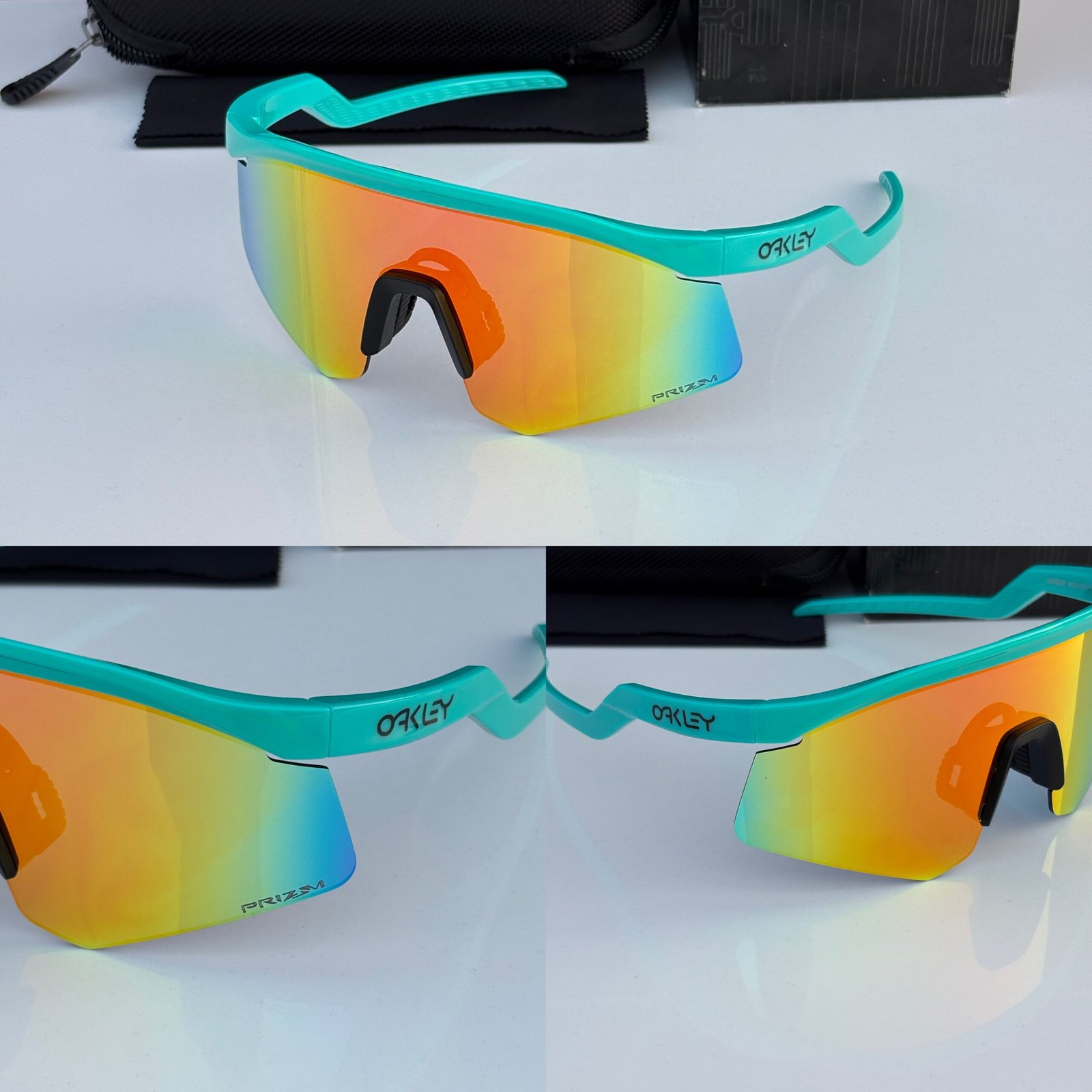 OAKLEY HYDRA 9229 TEAL ORANGE UV-400 SUNGLASSES - Image 5