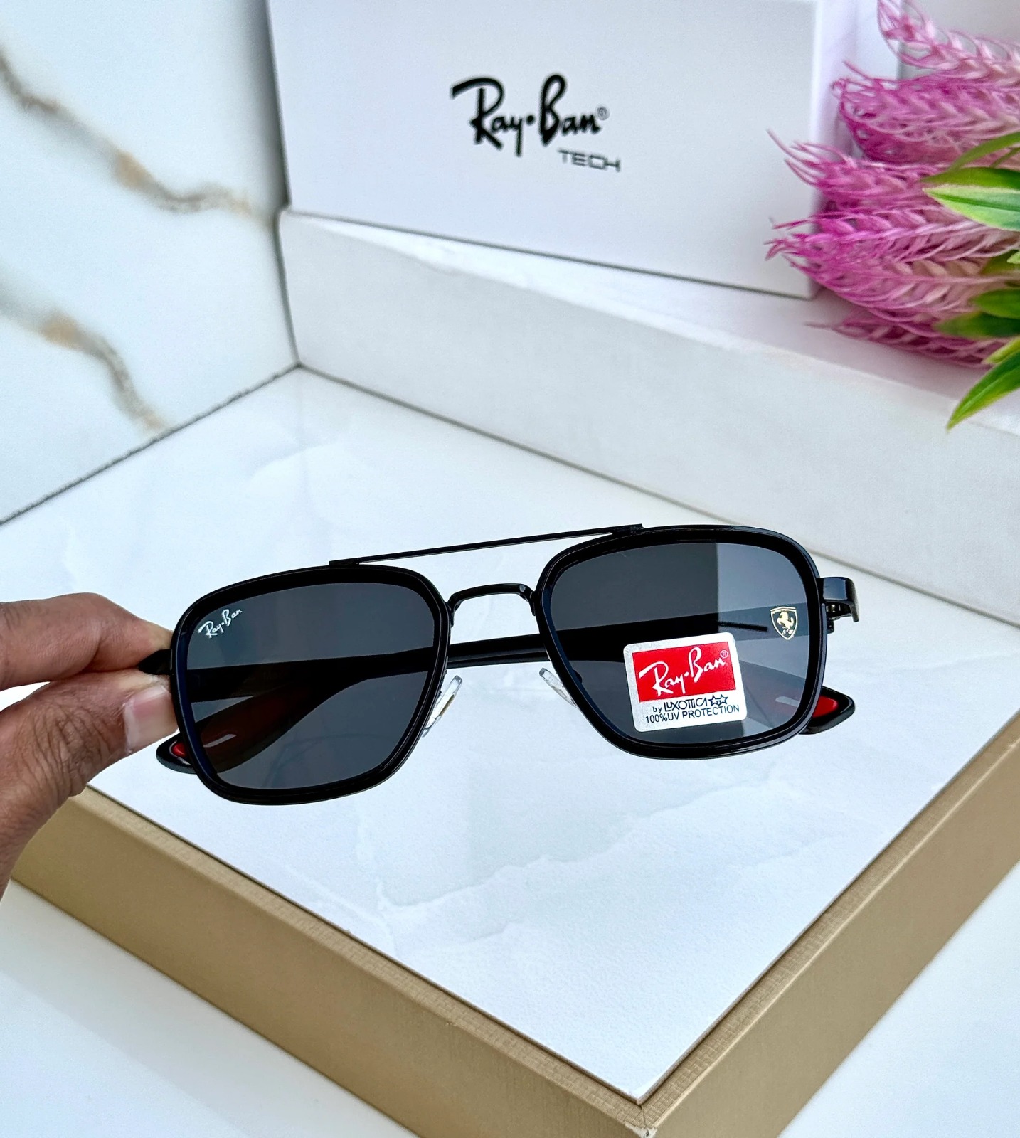 RAY BAN 06 BLACK BLACK UV-400 SUNGLASSES - Image 4
