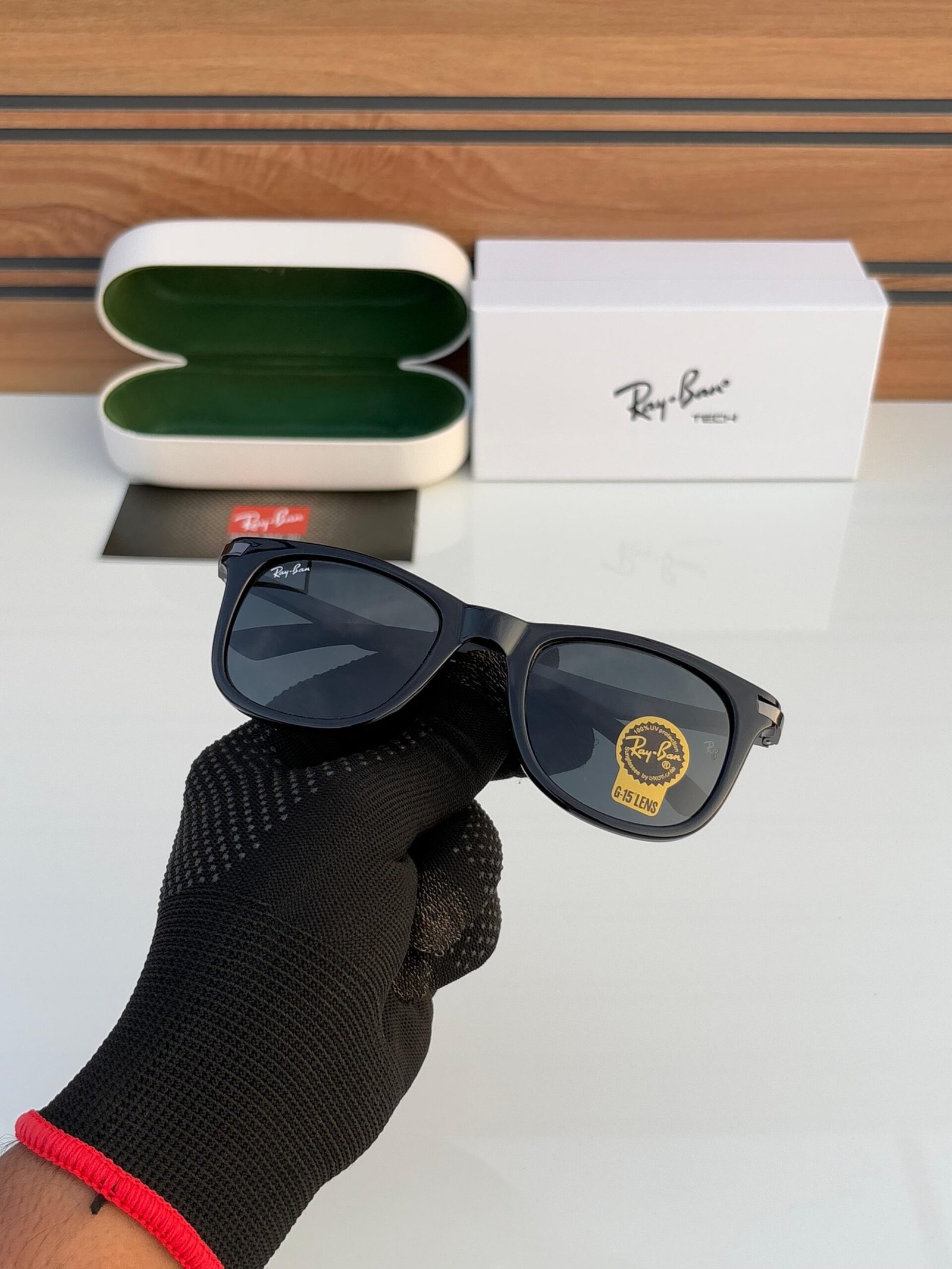 RAY BAN 4287 ALUMINIUM BLACK UV-400 SUNGLASSES - Image 6