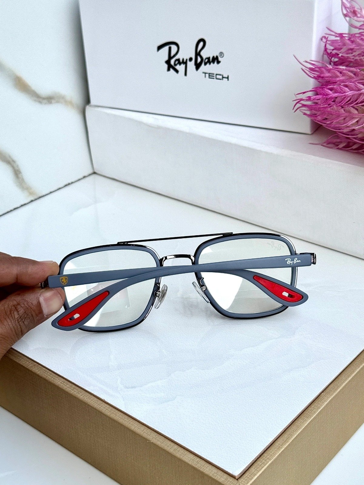 RAY BAN 06 GREY BLUE CUT UV-400 SUNGLASSES - Image 2