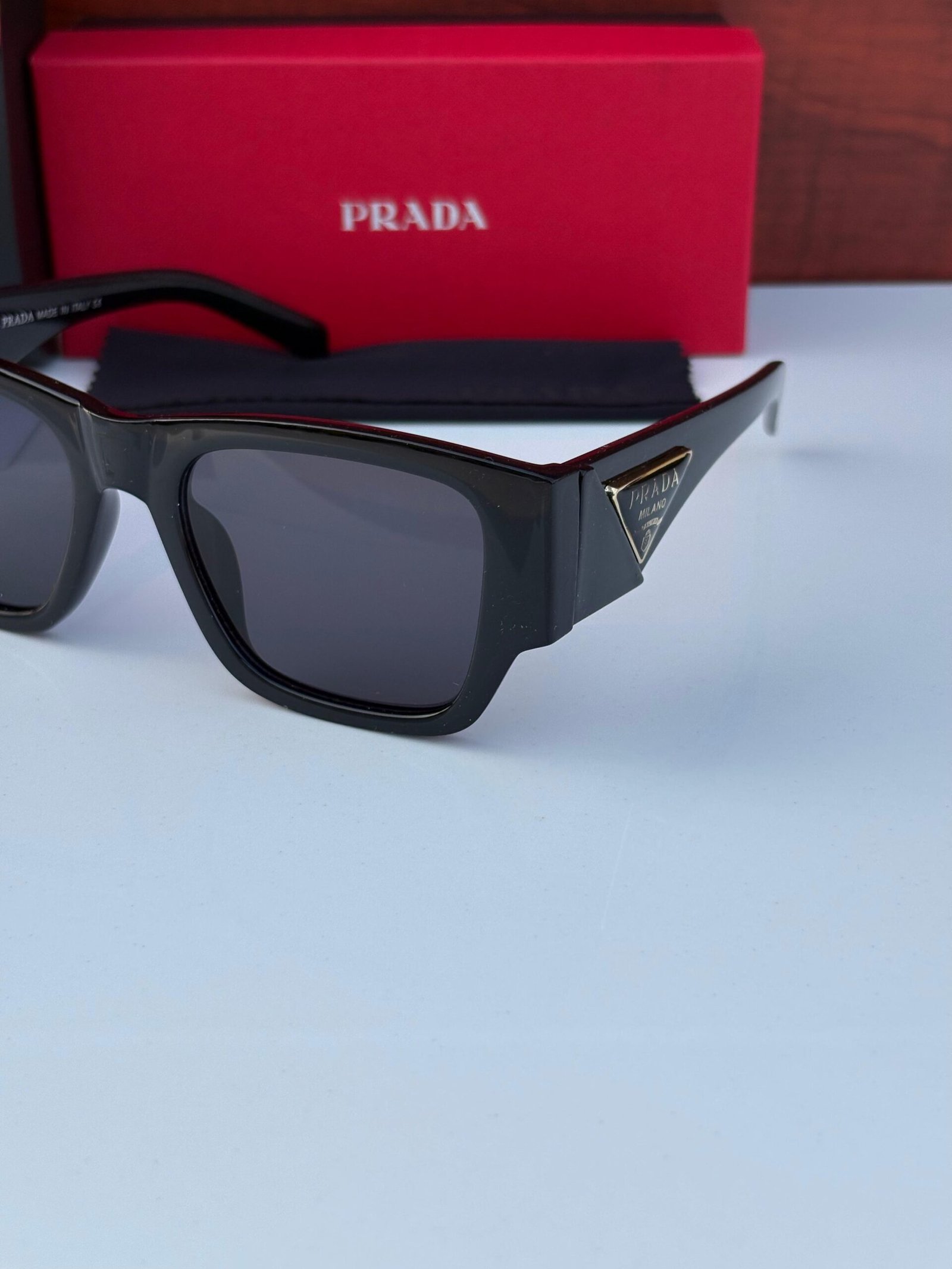 PRADA 6092 BLACK BLACK UV-400 SUNGLASSES - Image 2