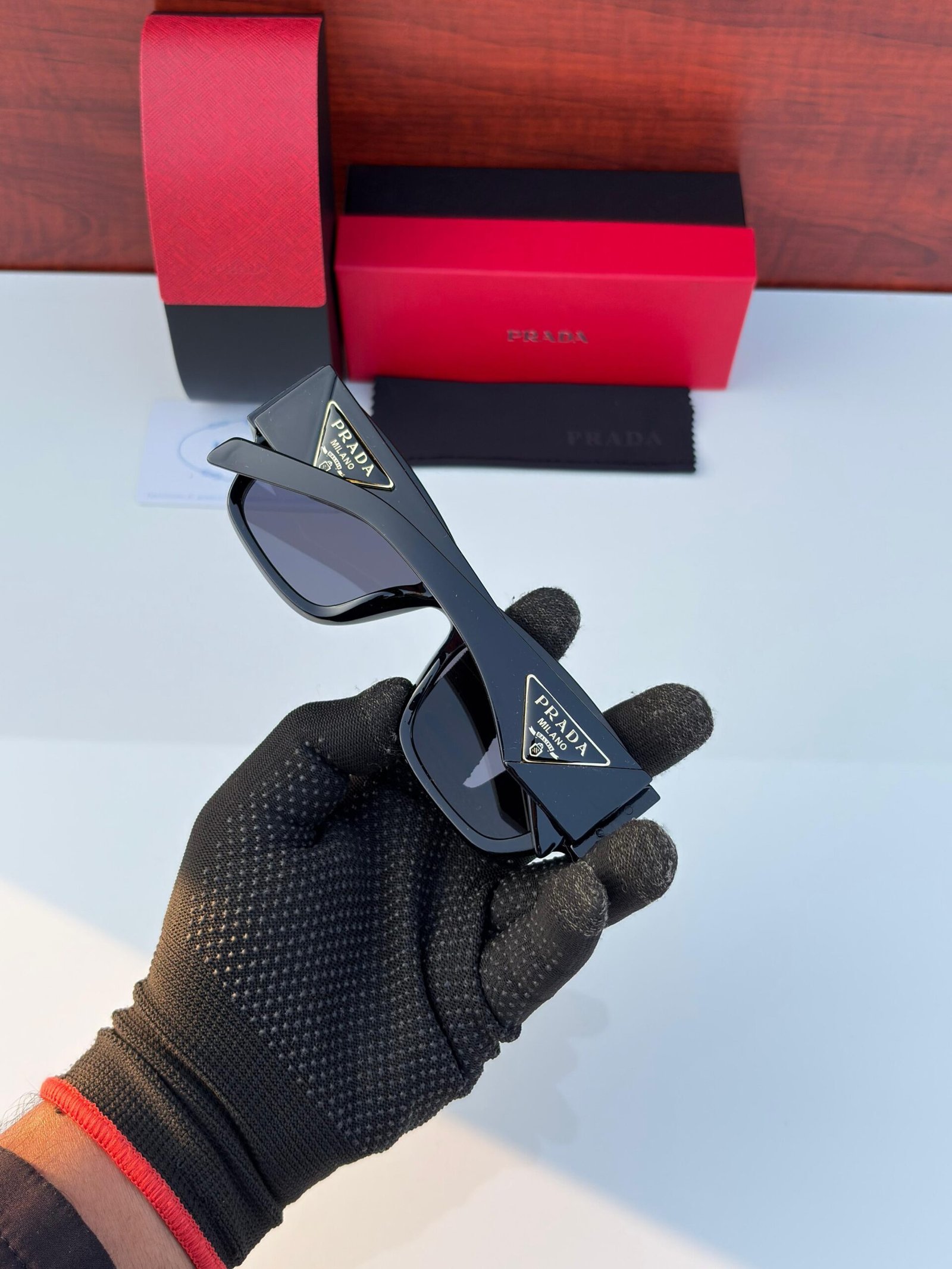 PRADA 6092 BLACK BLACK UV-400 SUNGLASSES - Image 4