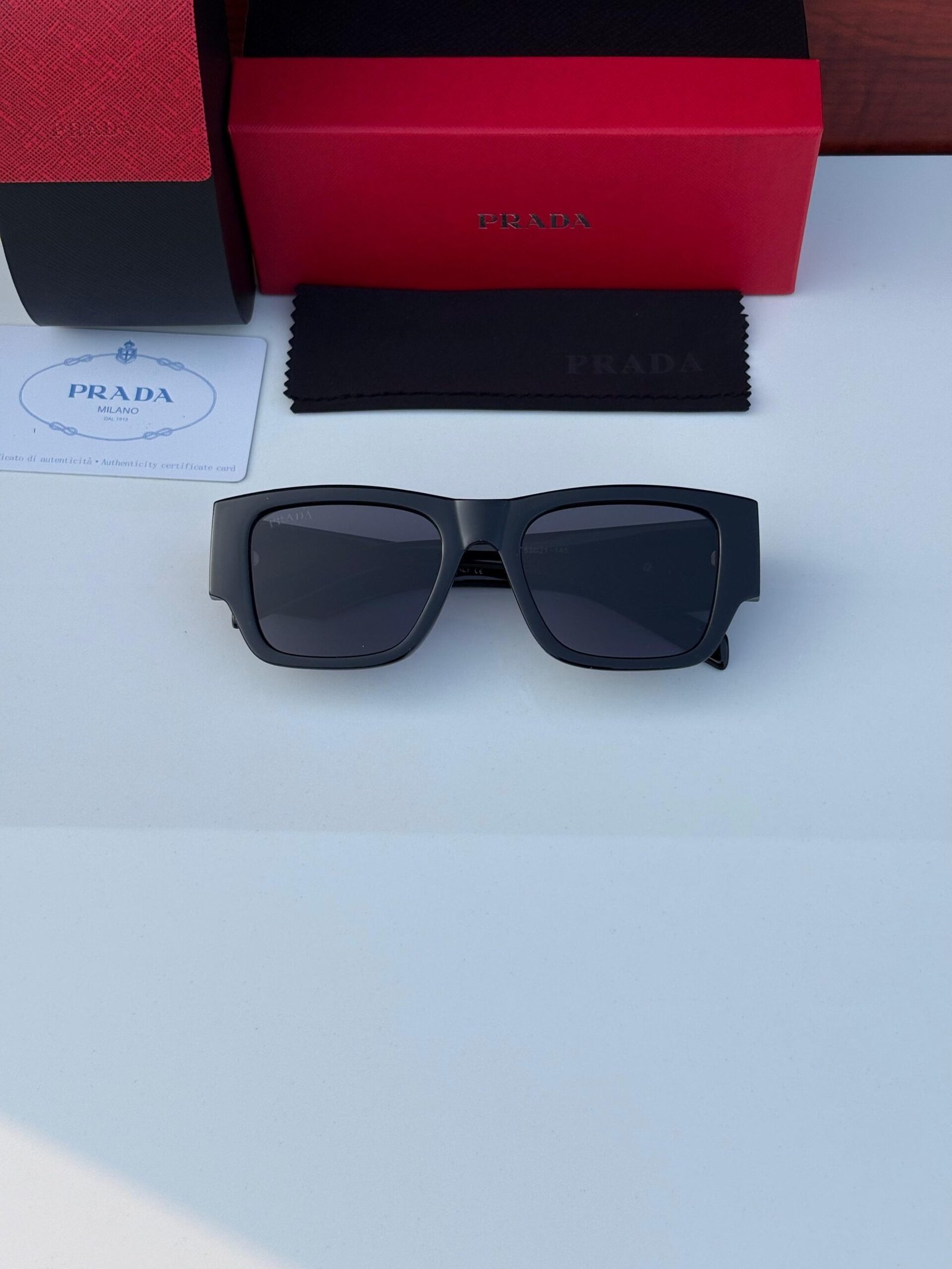 PRADA 6092 BLACK BLACK UV-400 SUNGLASSES - Image 5