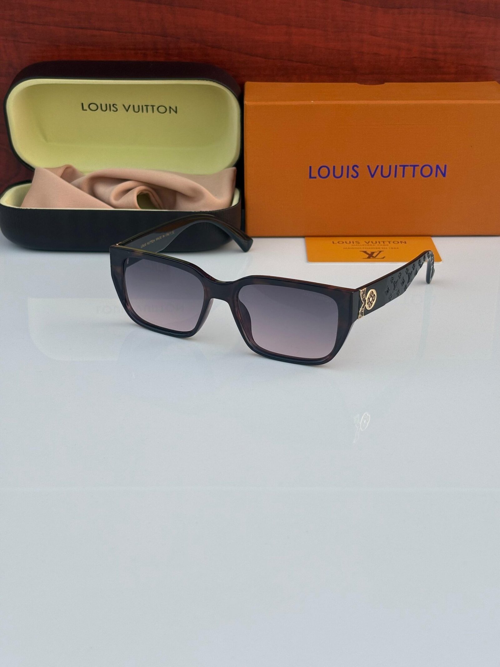 LOUIS VUITTON 7079 BLACK BLACK UV-400 SUNGLASSES