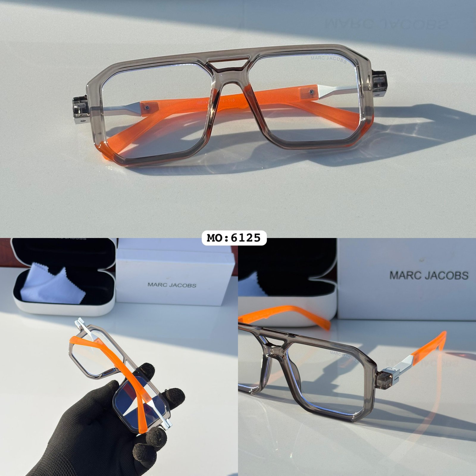 MARK JACOB 6125 GREY TRANSPARENT UV-400 SUNGLASSES - Image 6