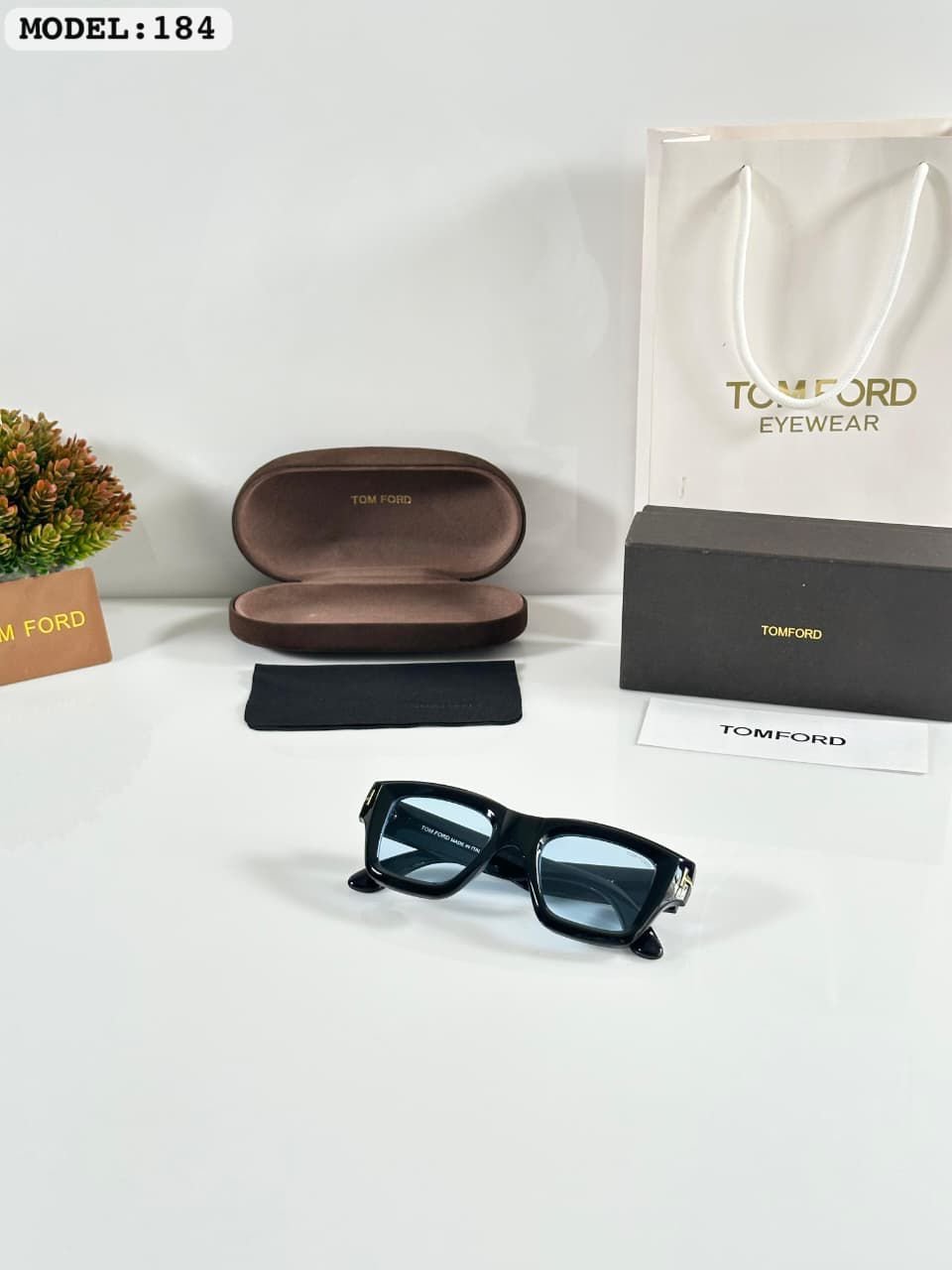 Tom Ford 4184 Black Rectangular Full-Rim Acetate Eyeglasses - Image 2
