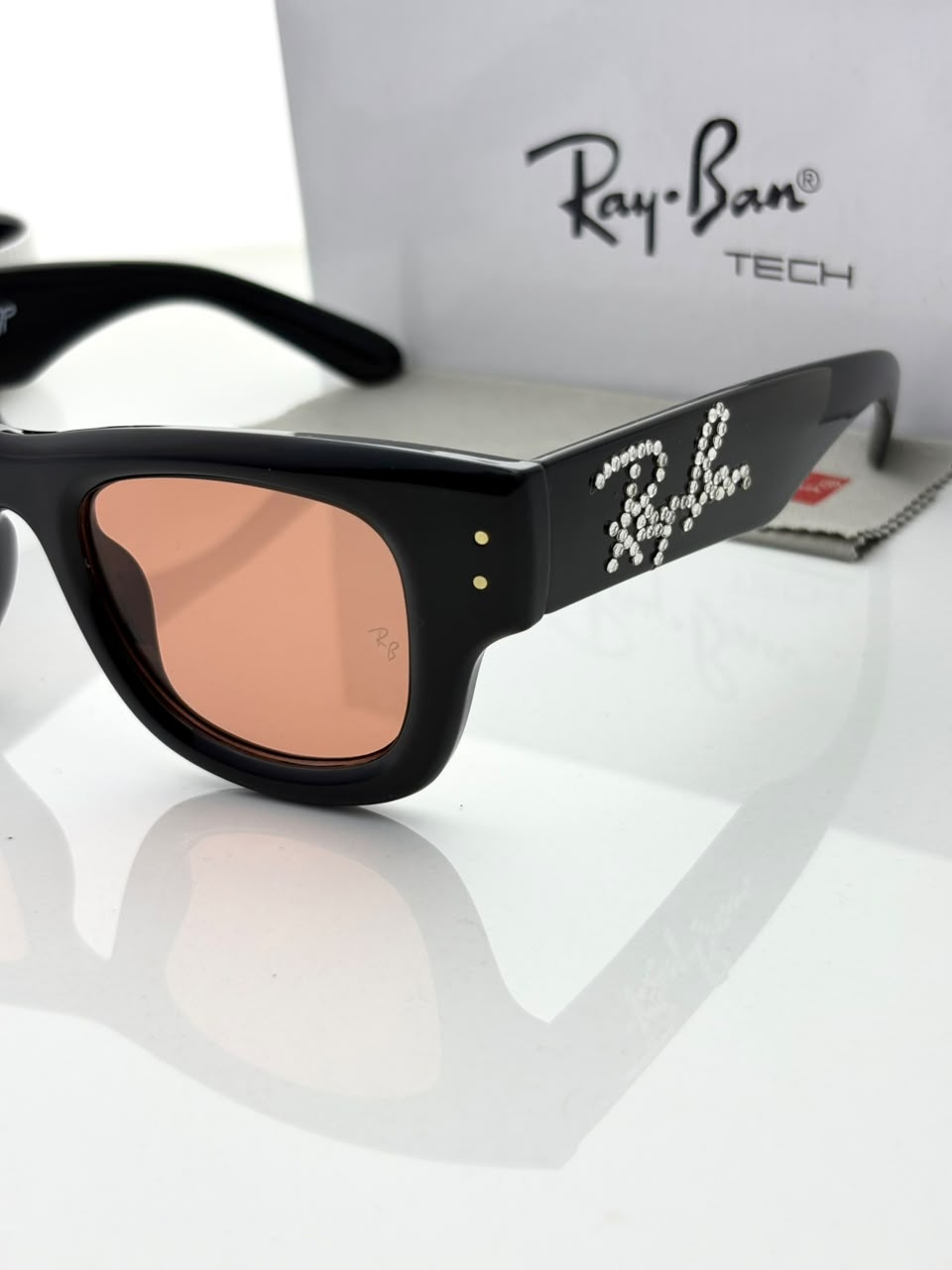 RAY BAN 4940 SHINING BLACK WITH CANDY DIAMOND GLASS UV-400 SUNGLASSES - Image 2