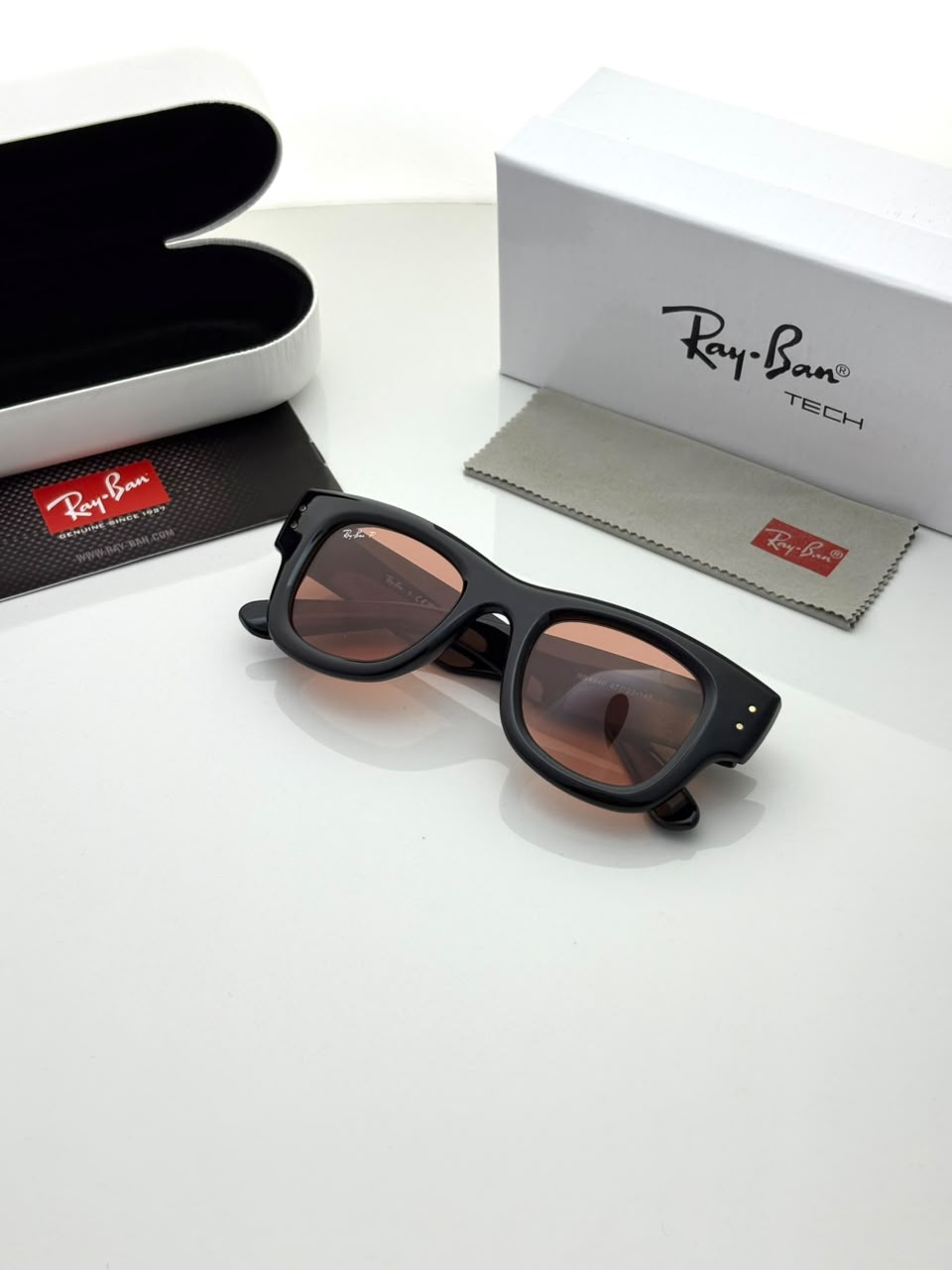 RAY BAN 4940 SHINING BLACK WITH CANDY DIAMOND GLASS UV-400 SUNGLASSES - Image 4
